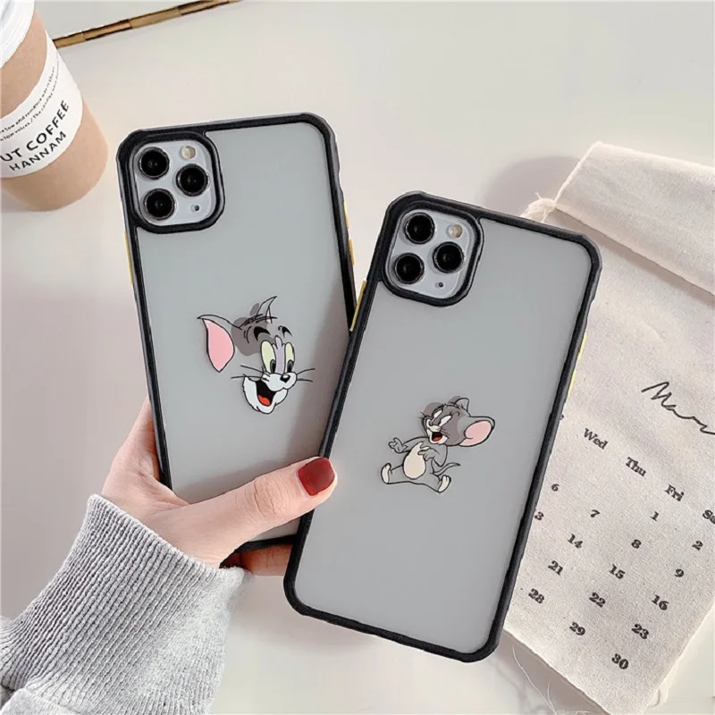Мультяшный чехол для телефона iphone 11 Pro Max XR X XS s милый кот мышь мягкая рамка твердая