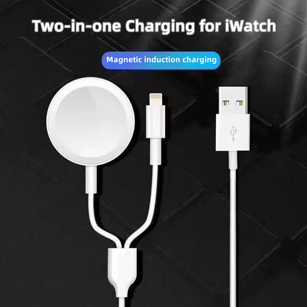 Портативная беспроводная зарядка для Apple iWatch серии 6 5 4 3 2 1 SE 7 Магнитная индукционная быстрая зарядная док-станция USB адаптер.