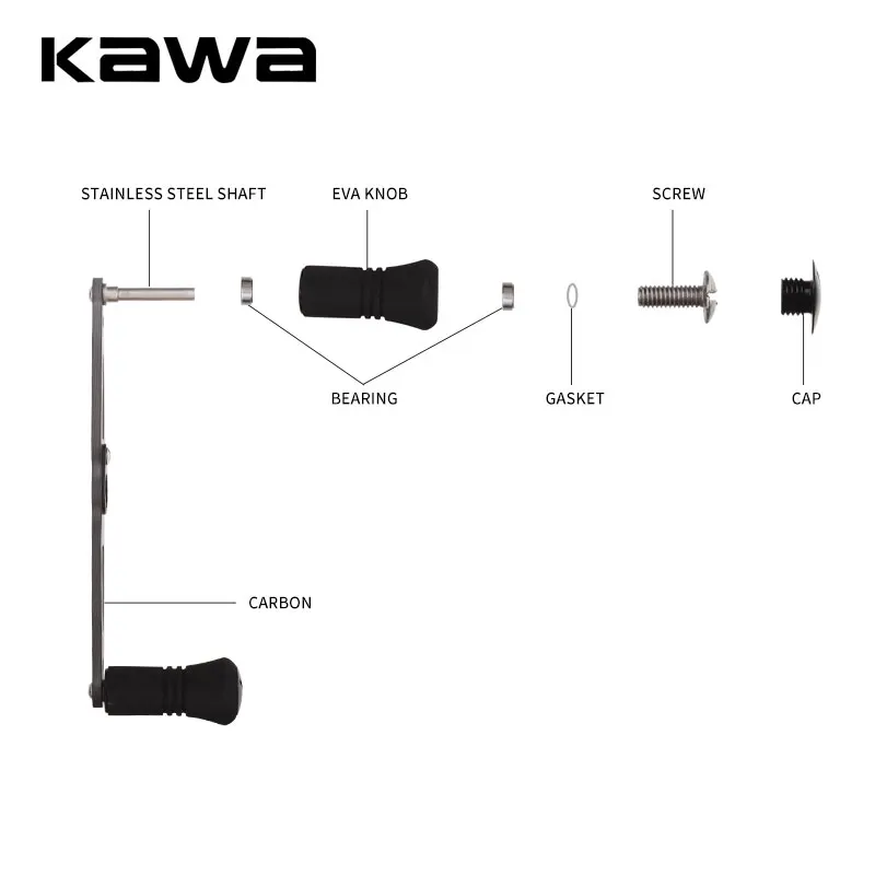 Рыболовная катушка KAWA карбоновая ручка длина 130 мм размер отверстия 7x4 и 8x5