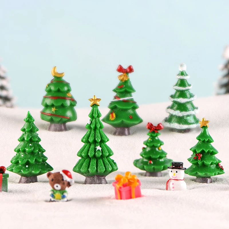 Миниатюрная Рождественская елка статуэтки из смолы сказочный сад современные
