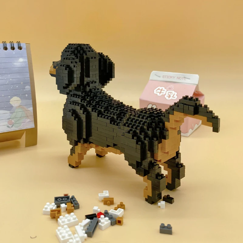 Balody 18244 мультфильм черная такса собака животное 3D модель DIY Мини Алмазные блоки