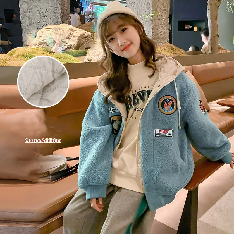

Girls Baby's Kids Coat Jacket Outwear 2021 Princess Thicken Spring Autumn Cotton Zipper School Outfits Party Outdoor Children's