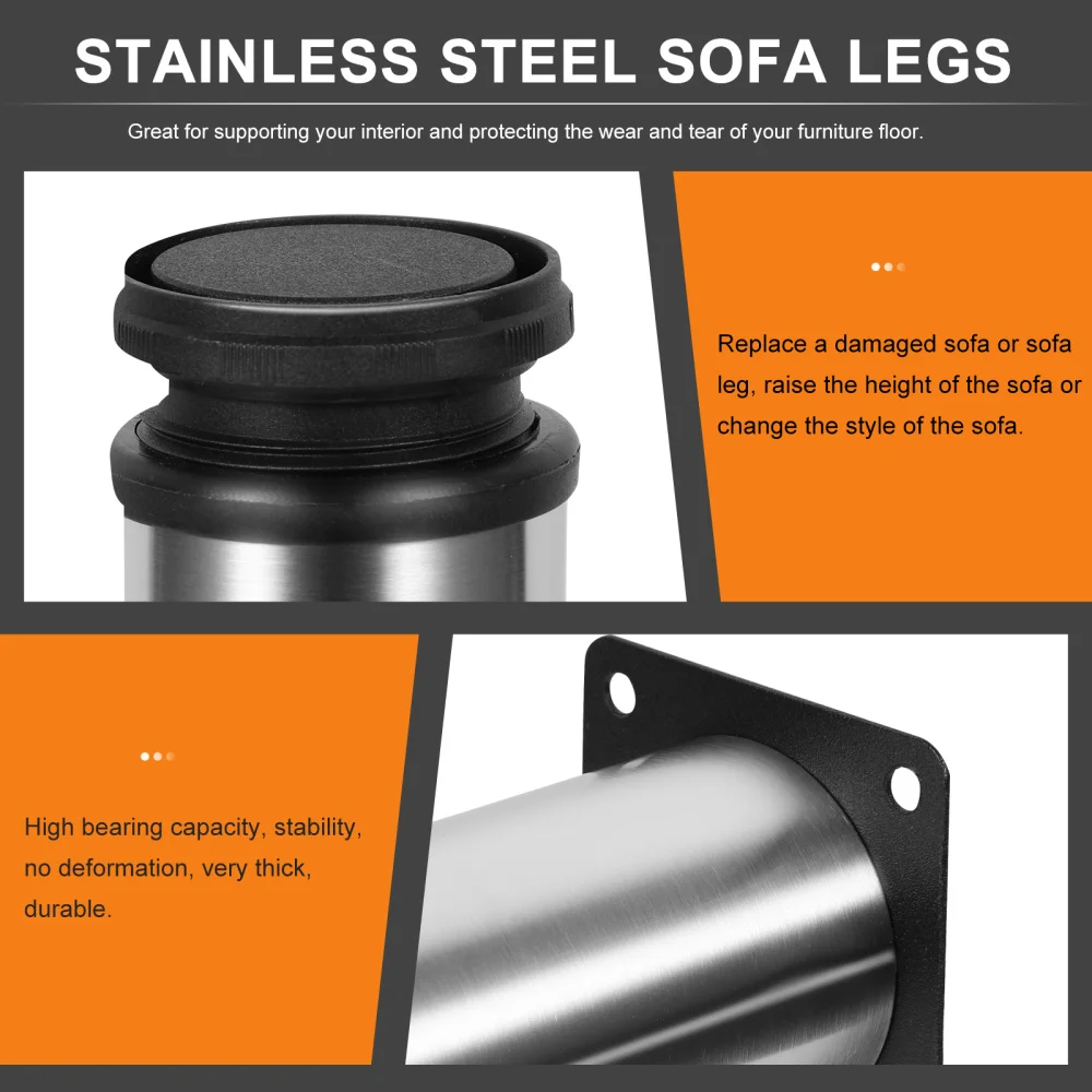 

4pcs Stainless Steel Sofa Legs Replacement Accessories for Furniture Beds