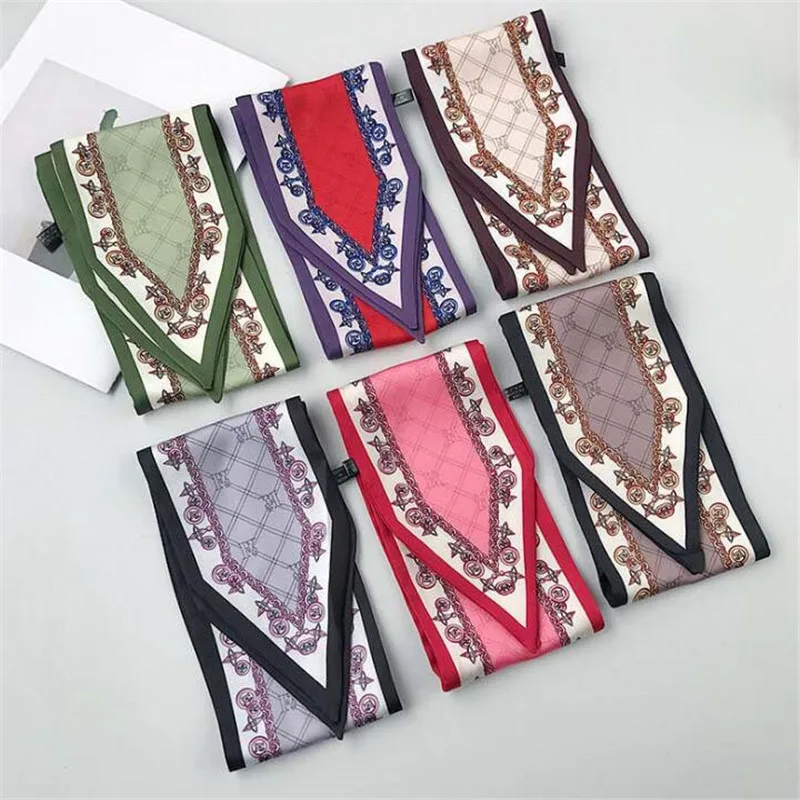 

2020new hijab scarf women bandana silk scarf foulard femme hair scarf Versatile decorate Color matching Small kerchief two-sided