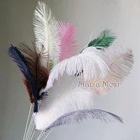 10pcs ostrich feather iron wire flower stem decor home decor office decor artificial decor natural plumes colored feathers