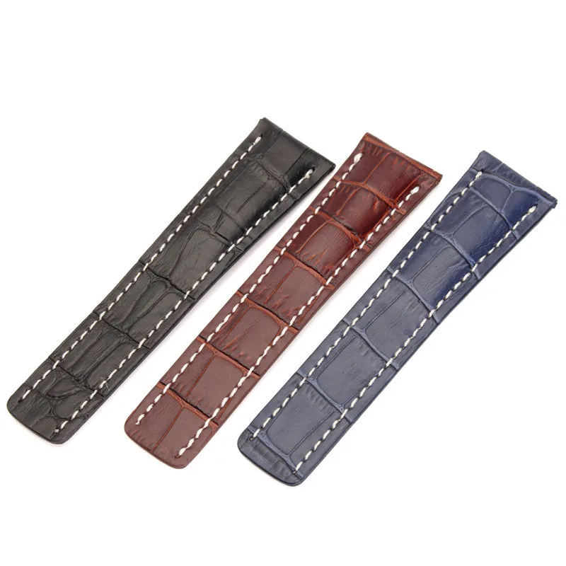 Ремешок для часов из натуральной кожи 24 мм ремешок крокодиловой сменный наручных