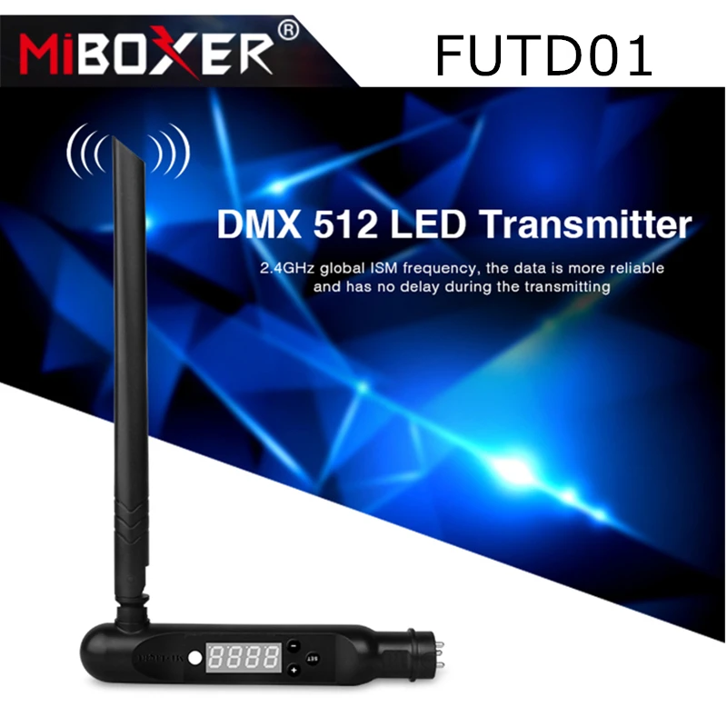 Miboxer FUTD01 DMX512 LED Transmitter 2.4G Wireless Receiver Adapter for Disco LED Stage Effect Lights Smart Led Controller GFSK