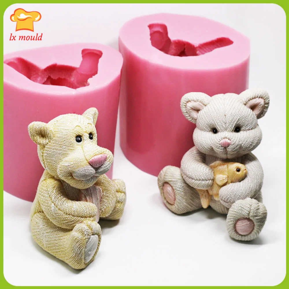 

New exclusive silicone braiding machine weave cat polymer clay modeling mold tiger resin mould candle