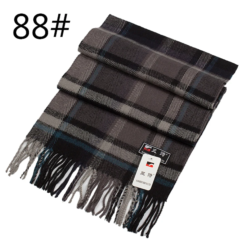 Брендовый роскошный зимний кашемировый мужской шарф Женский клетчатый