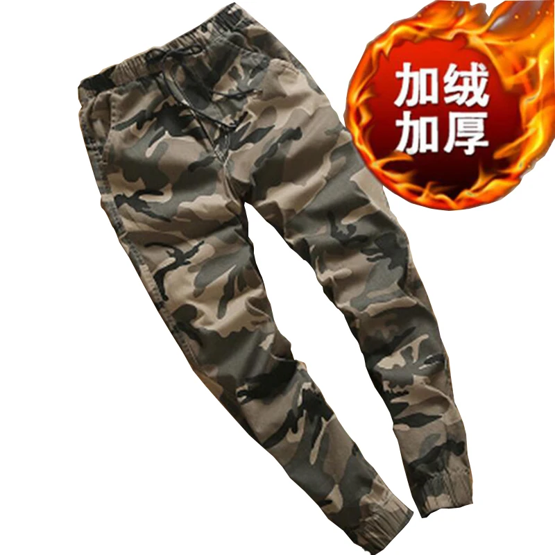 

Women Camouflage Autumn and winter plus cashmere Long Pants Camo Cargo Trousers Casual Military Army Combat Couple SweatpantsFC2