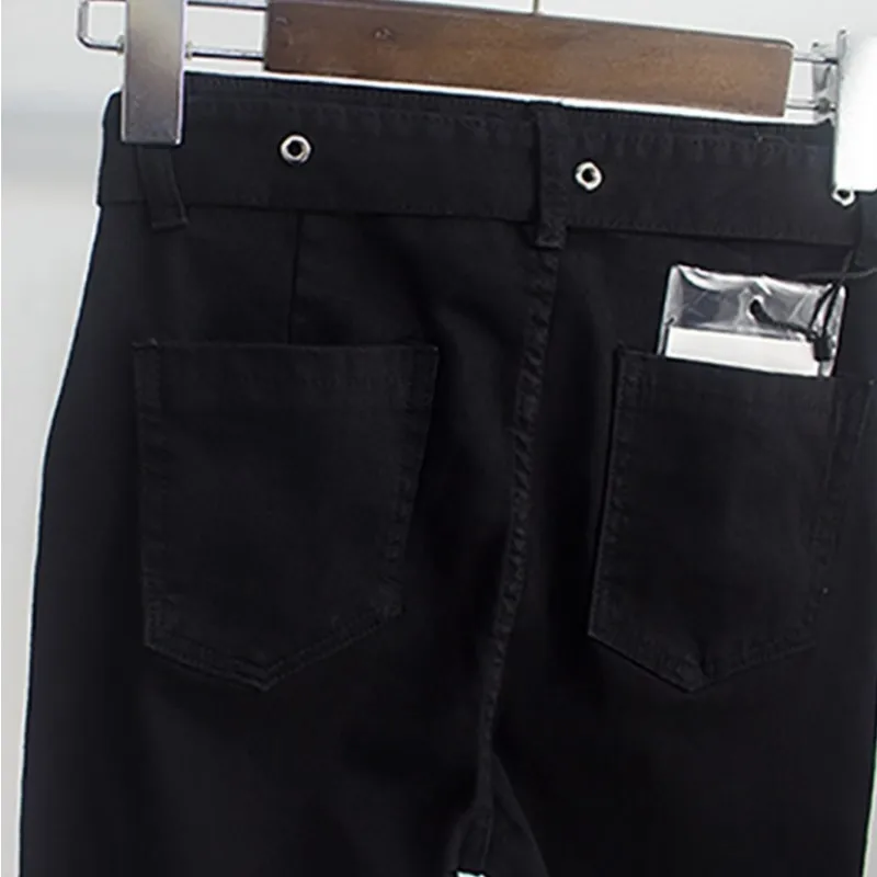 Женские теплые флисовые джинсовые брюки карандаш черные облегающие джинсы на