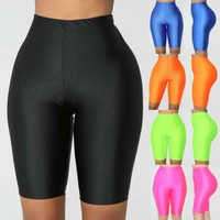 womens shorts hip gym fitness workout leggings women high waist green pink black shiny skinny sport shorts
