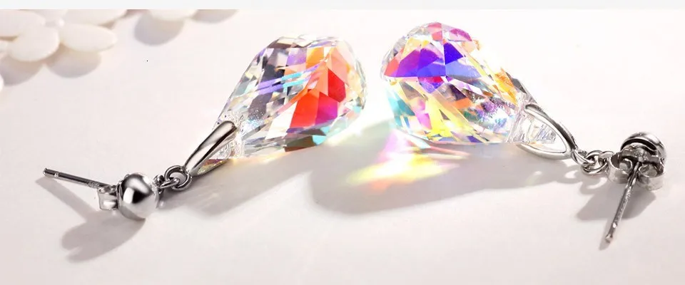 Neoglory, ювелирные наборы, сделанные с элементами SWAROVSKI, Кристальные прозрачные ожерелья и серьги, Свадебные для женщин,, новые подарки T1