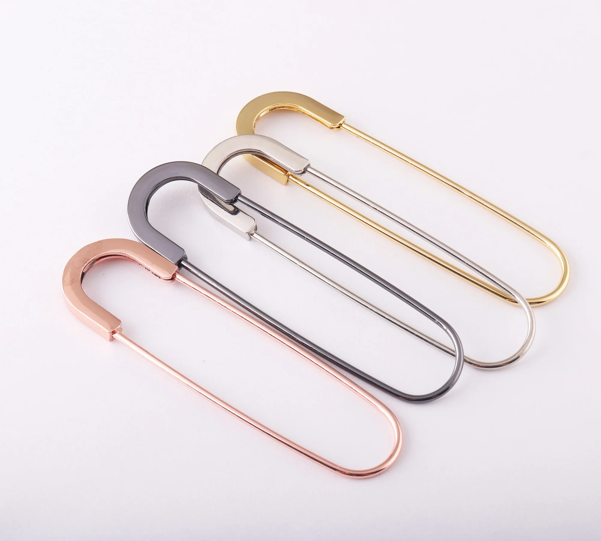 Булавки большие 80 мм металлические розовое золото безопасные булавки для броши