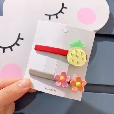 2 шт. модные женские заколки для волос конфетных цветов мини в форме фруктов