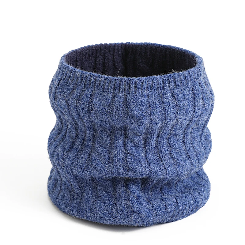 Unisex Ring Neck Scarves 2021 Winter Warm Snood Scarf Women Knit Solid Cotton Thick Double Side Magic Infinite Bandana |