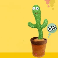 hot electronic dancing cactus plush toy singing dancing twisting recording learning to speak baby interactive toys for kids