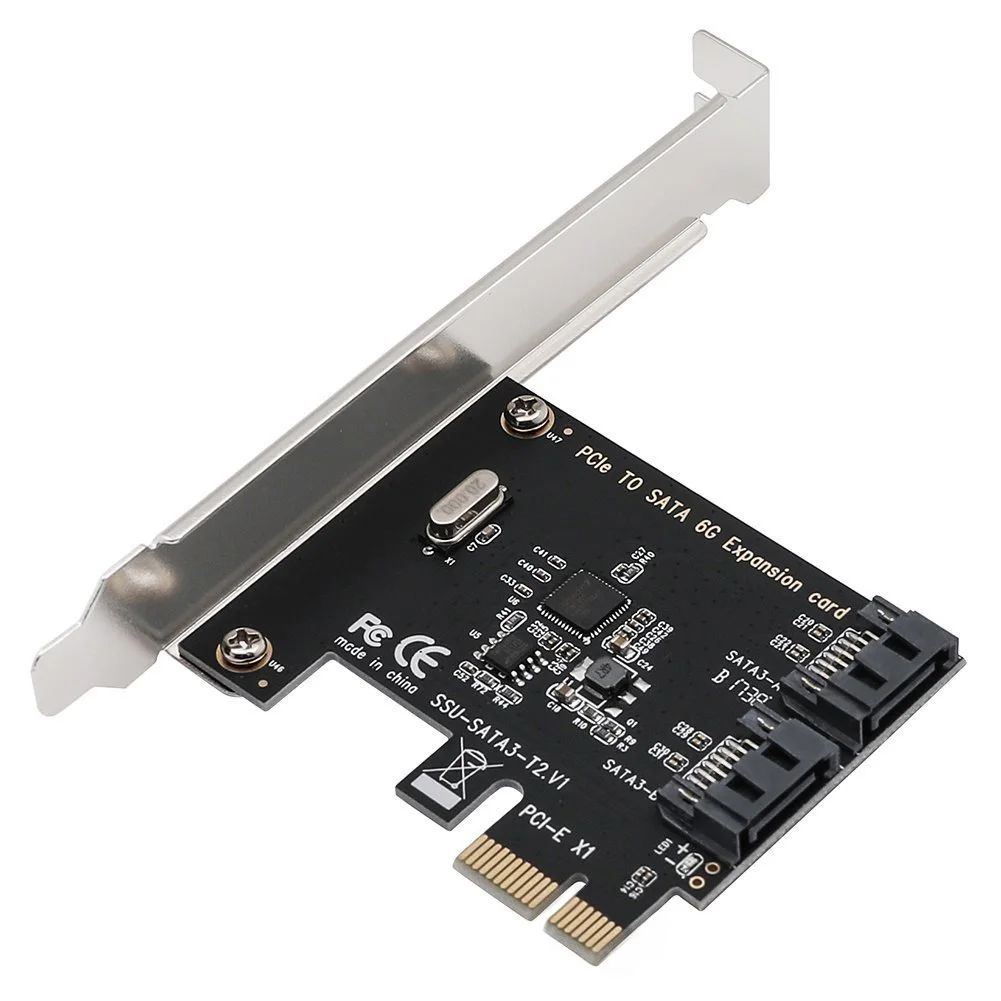 PCI E для SATA 3 0 6 ГБ аксессуары двойной порт настольного ПК Plug And Play черный адаптер