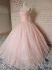 Женское бальное платье ANGELSBRIDEP, розовое, без бретелек, с бисером
