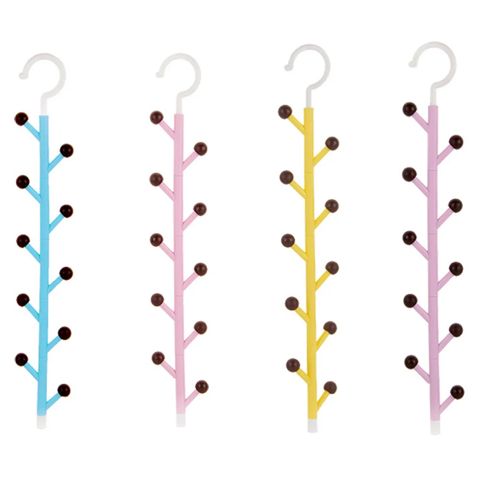 

Rotating Hook Belts Scarf Hats Necktie Organizer for Closet Wardrobe (Yellow)