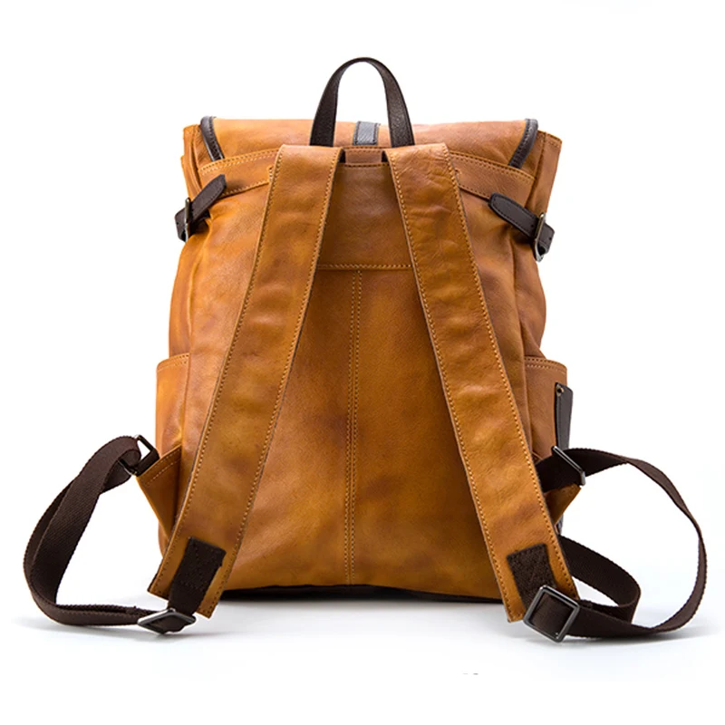 AETOO Original new retro backpack men's trend hand-washed vegetable tanned leather computer travel | Багаж и сумки