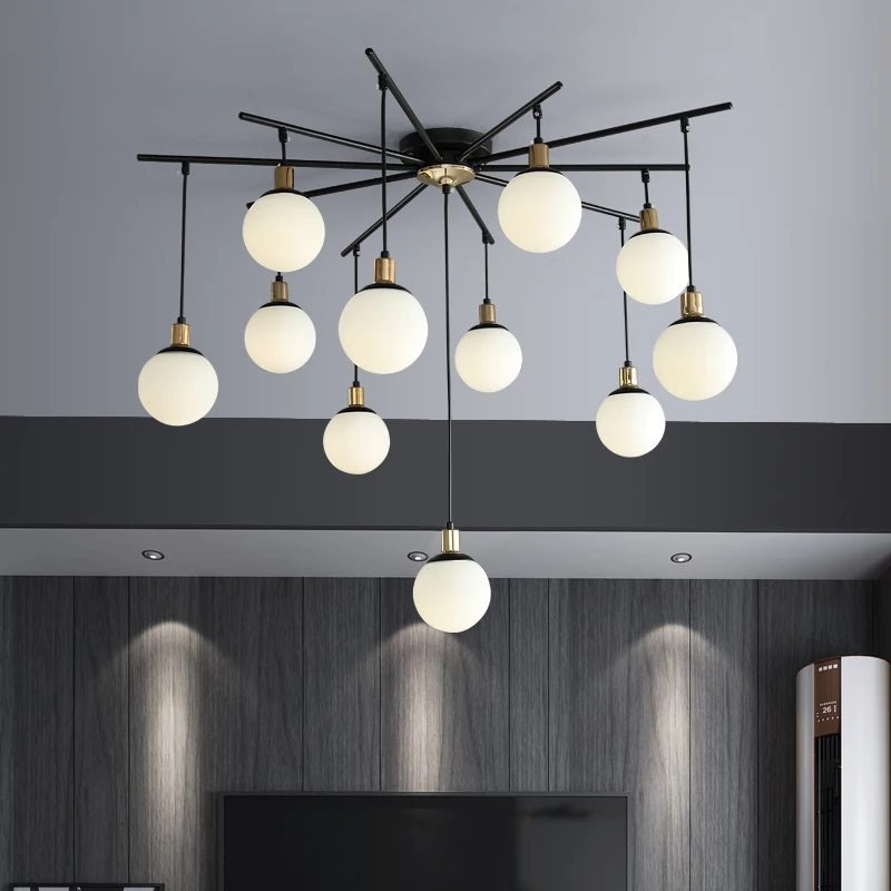 

Modern Glass Chandelier Lighting LED Spider Hanging Lamp Glass Ball Chandeliers Creativity Magic Bean Hanging Lamps AC85-265v