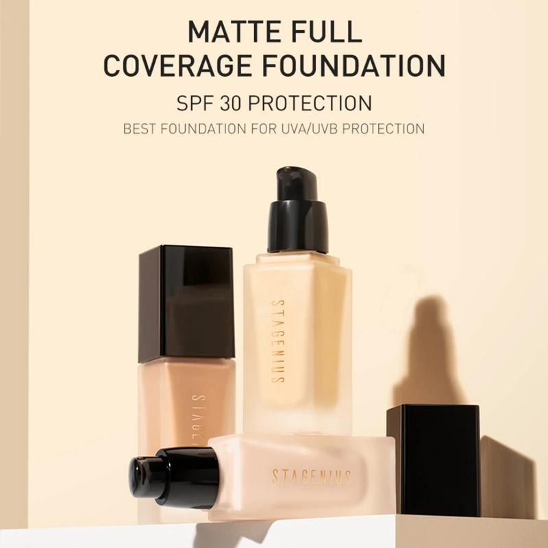 Водонепроницаемый солнцезащитный крем SPF30 тональный Жидкая Основа матовая
