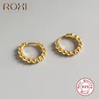 Женские маленькие круглые серьги-кольца ROXI, простые круглые серьги из стерлингового серебра 925 пробы размером 79 мм, бижутерия, 925