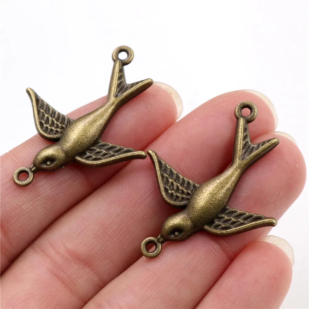 

37x30 мм 10 шт Античная бронзовая покрытая птица стиль соединитель Подвески ручной работы Подвеска: сделай сам для браслета necklace-Q7-01