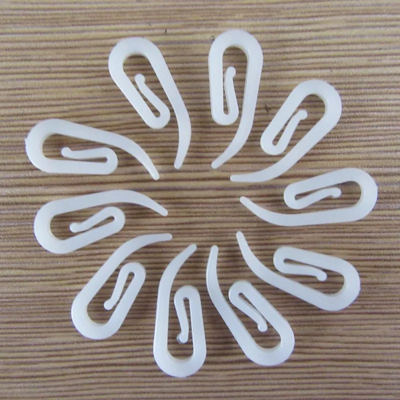 100pcs/pack Plastic 6 Shape Curtain Hooks Window Hanger Curtain Poles Tracks Accessories