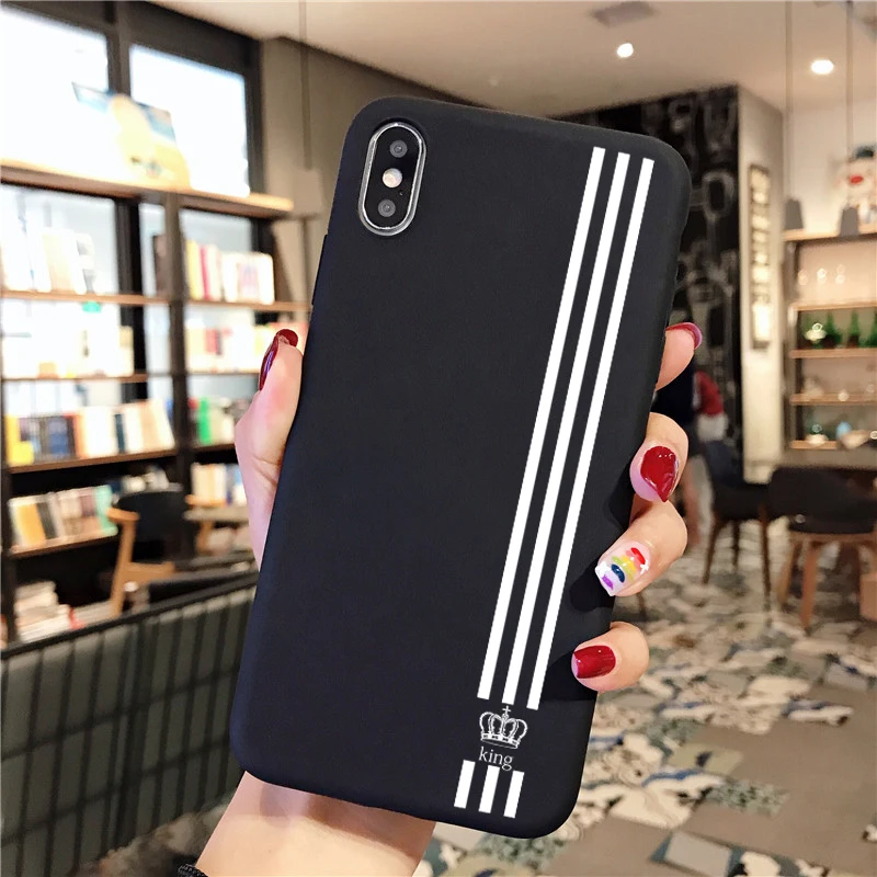 Роскошный романтический чехол для телефона King Queen iPhone 5 5s SE XS MAX XR 6 6S Plus мягкий