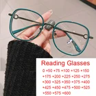 Винтажном стиле белого и зеленого цвета Круглый компьютерные очки для женщин от 0 до + 600 Модные анти голубой светильник по рецепту, очки для чтения, металлические рамки
