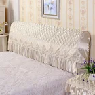 Роскошный глянцевый чехол для кровати, кружевной край, защита для изголовья кровати, Европейский традиционный декор для кровати
