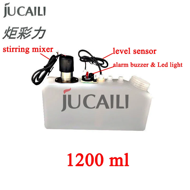 

Jucaili 1200ml sub tank with level sensor/stirring mixer/alarm for Infiniti/Gongzheng/Crystaljet inkjet UV printer ink cartridge