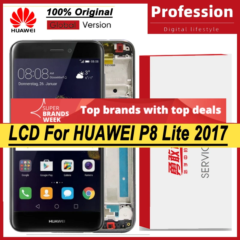 Оригинальный 5 2 ''ЖК дисплей с рамкой для Huawei P8 Lite 2017 ЖК сенсорный экран