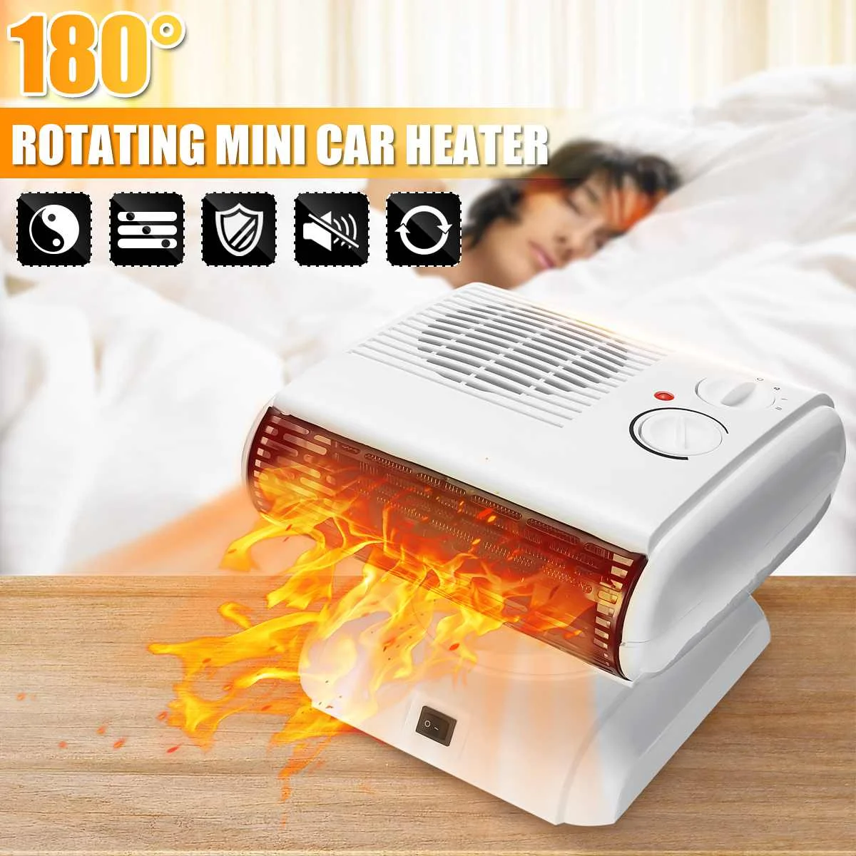 

3 Level Portable Electric Heater Fans Energy Saving Warm Blower Air Conditioning Cold Shake Head Warmer For Car Home 500W