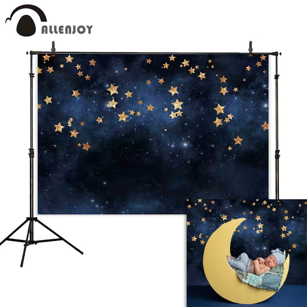 Allenjoy фоны для фотосъемки темное звездное небо мерцающие золотые звезды