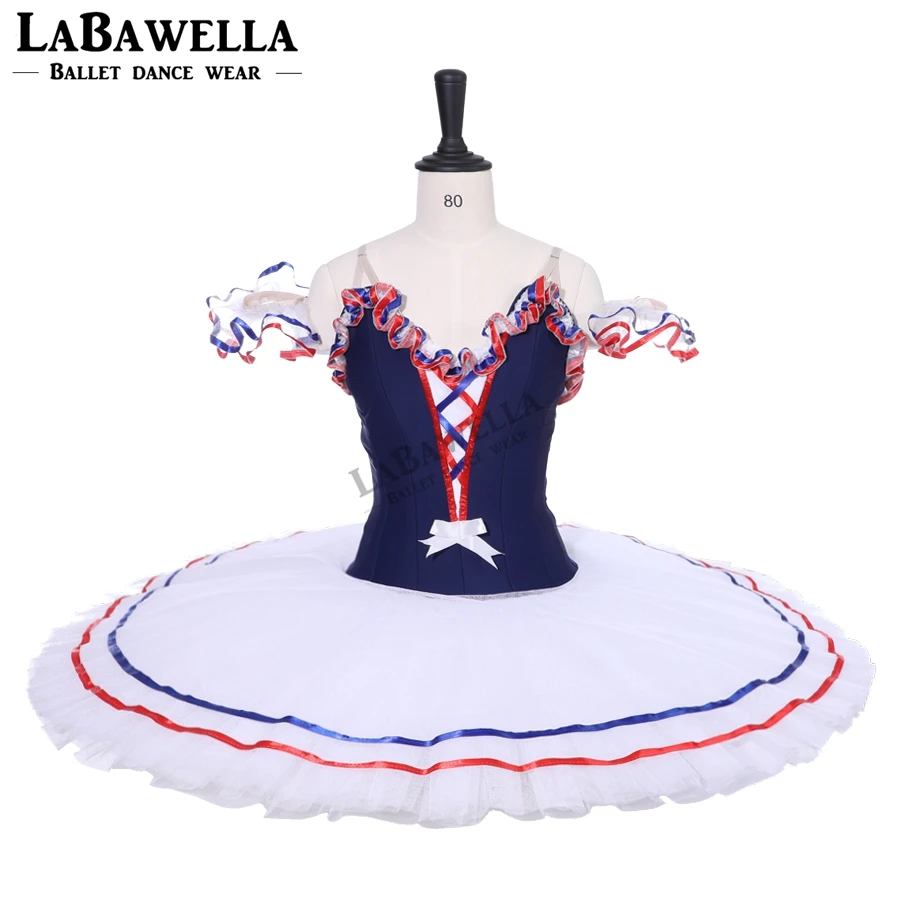 Профессиональная балетная пачка для взрослых темно синяя белая сказочная