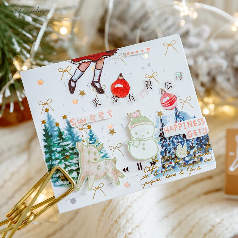 Винтажные Рождественские декоративные штампы XINAHER деревянные резиновые сделай