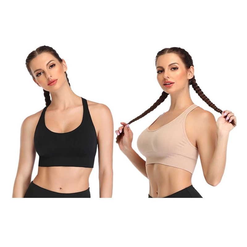 

Women High Impact Sports Bra Wirefree Padded Racerback Yoga Tank Tops Comfy Shockproof Bra for Running