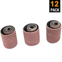 12pack 2in length spindle sanding sleeves aluminum oxide 60 80 120 assorted grit