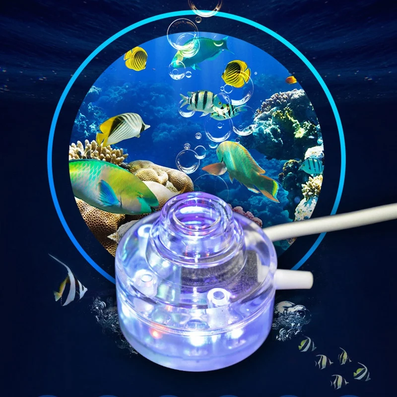110-240V 1W 7-Color Air Stone Bubble Light Submersible LED Lamp for Fish Tank Aquarium | Дом и сад