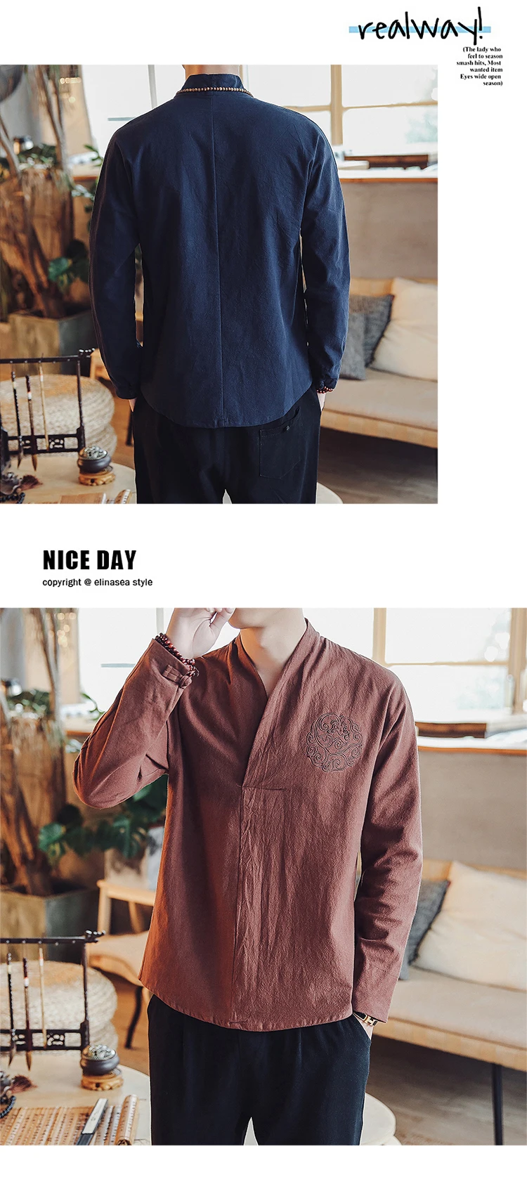 Sinicism Store мужской хлопок; Лен; с вышивкой футболки с длинными рукавами мужские оверсайз 3 цветные футболки мужские осенние повседневные футболки