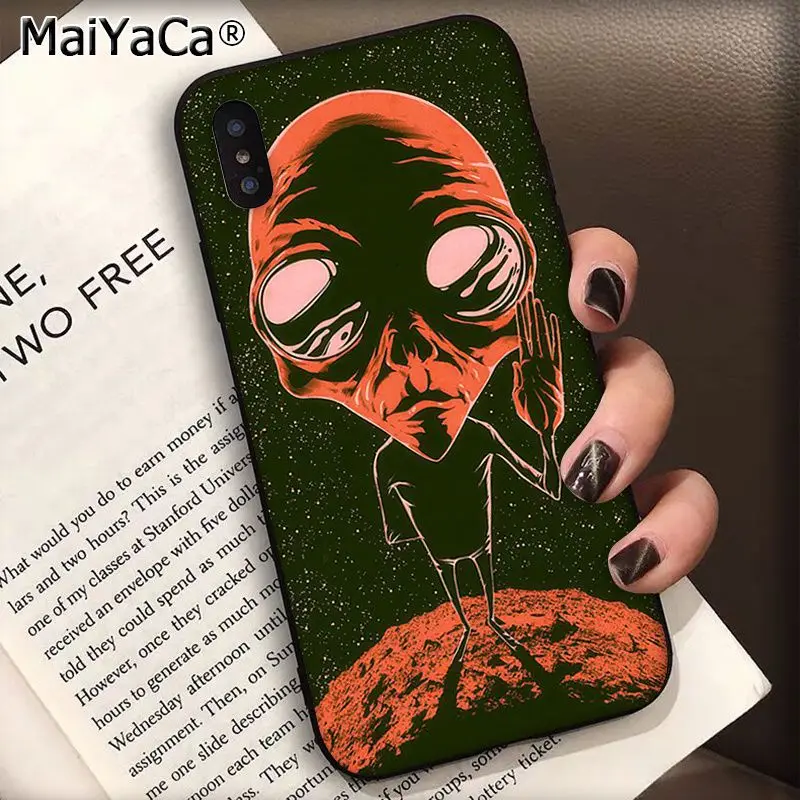 MaiYaCa Trippy Tie Dye Peace Alien силиконовый черный чехол для телефона для Apple iphone 11 pro 8 7 66S Plus X XS MAX 5S SE XR чехол s - Цвет: A2