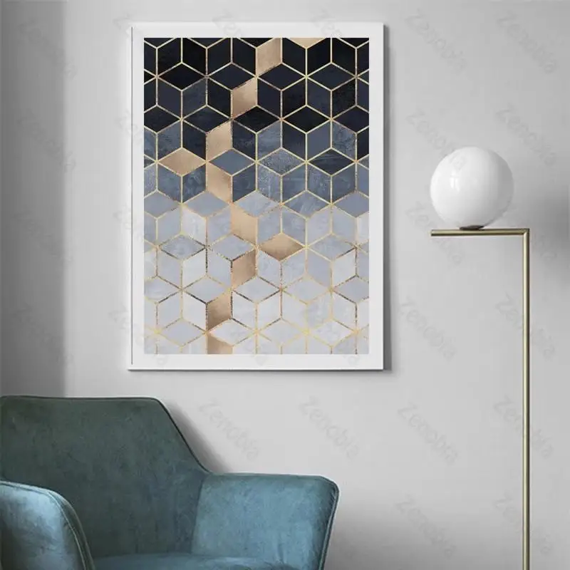 Украшение для дома градиент цвета Геометрическая графика гексагоны