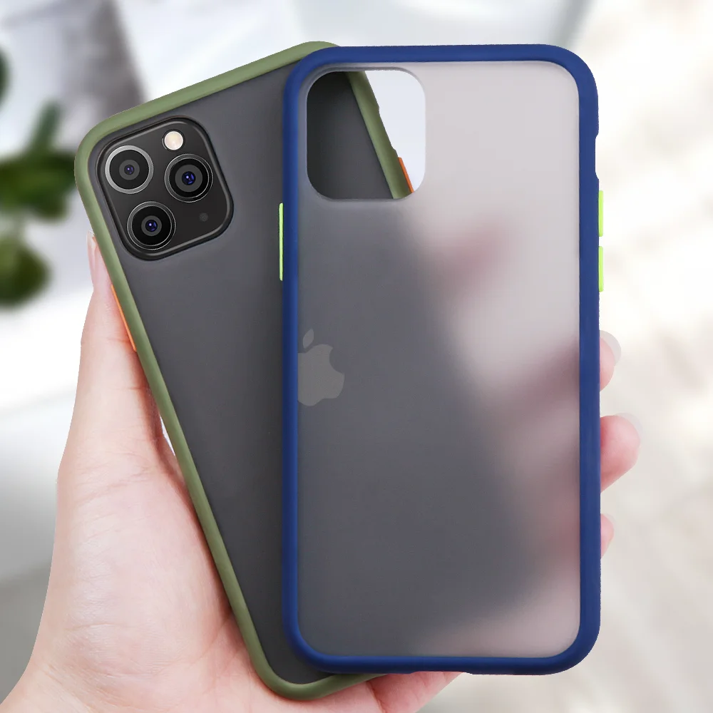 Противоударный жесткий матовый акриловый чехол для iPhone 11 Pro Max X Xs Xr 8 7 6 6S Plus