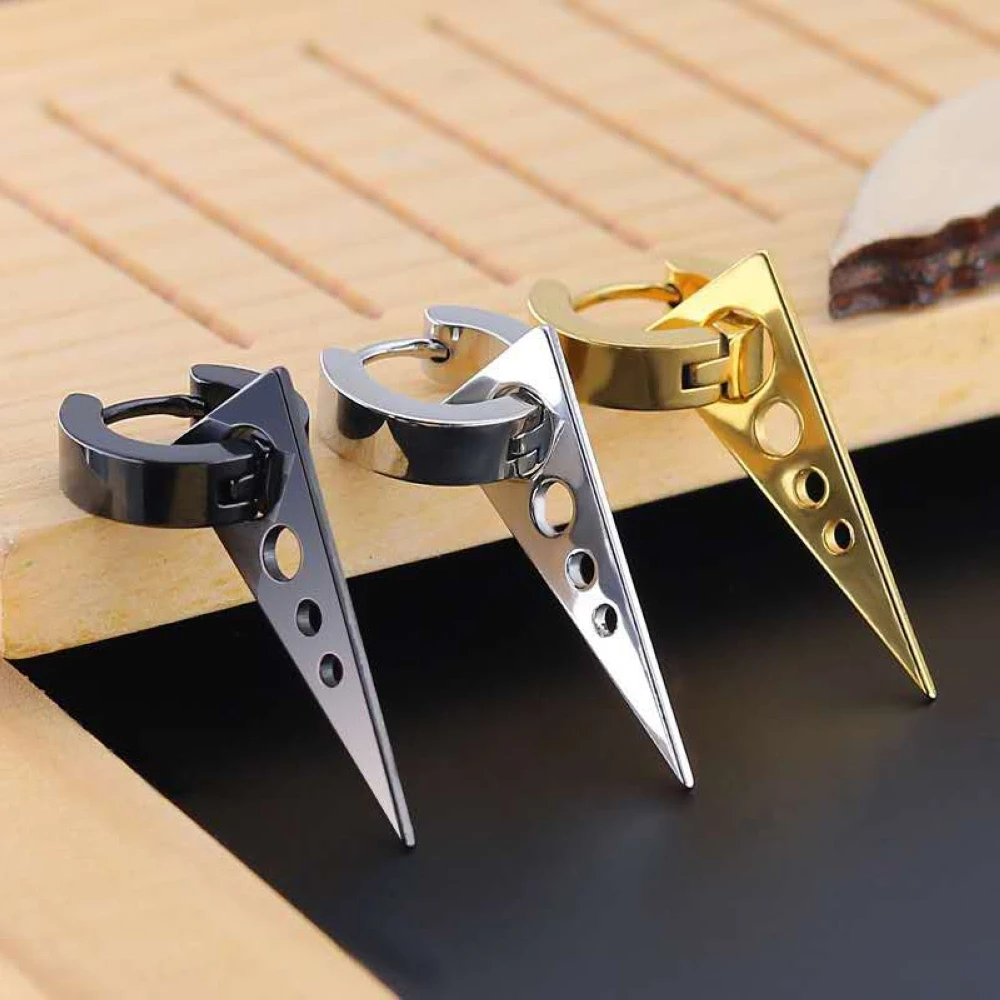 Женские и мужские серьги подвески из титановой стали в стиле панк геометрические