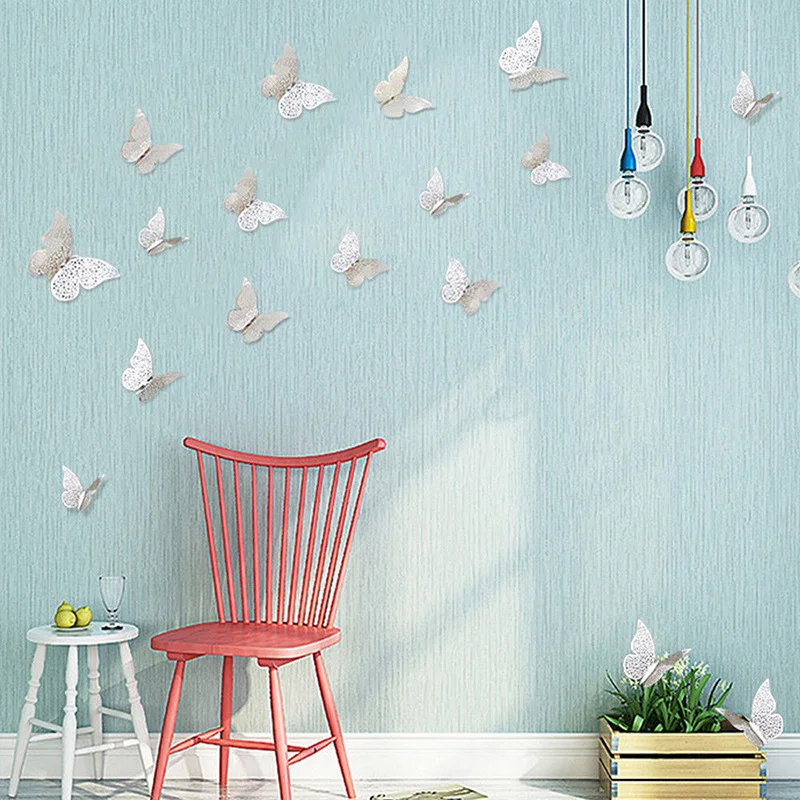 Настенные наклейки обои бабочки Форма дисплей окно золото серебро бумага 3D