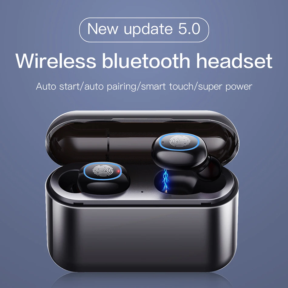 Наушники вкладыши TWS с 5 0 bluetooth Беспроводные наушники микрофоном A2 беспроводная
