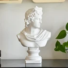 Классическая Греческая Статуэтка Apollo голова, бюст, статуя римская мифология, Бог солнечного света, Статуэтка из смолы, скульптура, домашнее коллекционное украшение